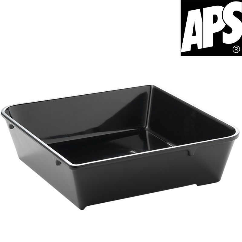 Saladier Carré Mélamine Noir 22 cm