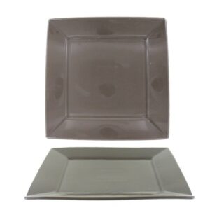 Assiette plate carrée Taupe Sango