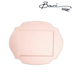 Plateau ovale décoré 50 cm Mélamine Rose