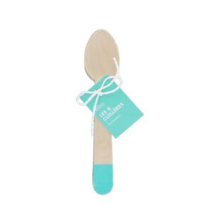 Lot de 6 cuillères en bambou - Turquoise