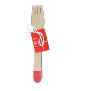 Lot de 6 fourchettes en bambou - Rouge