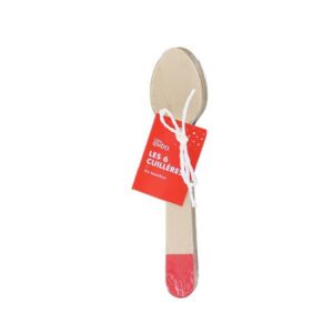 Lot de 6 cuillères en bambou - Rouge