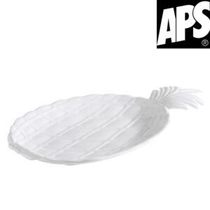 Assiette présentation en mélamine blanc forme ananas APS 30 cm