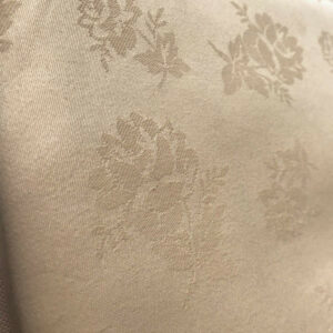 Nappe de table damassée beige motif fleur 240 x 240 cm
