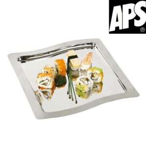 Plateau inox SWING carré 32,5 cm APS