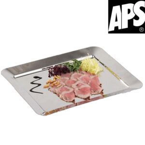 Plateau acier inoxydable bord large 32,5 x 26,5 cm APS