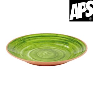 Plat creux 40,5 cm mélamine en vert naturel APS