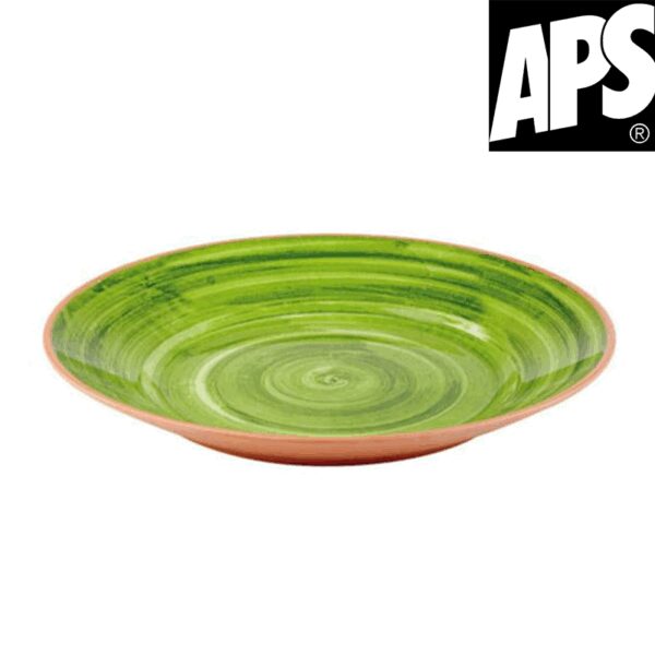 Plat creux 40,5 cm mélamine en vert naturel APS