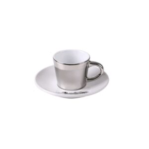 Tasse à café couleur argent en porcelaine Ref:54707