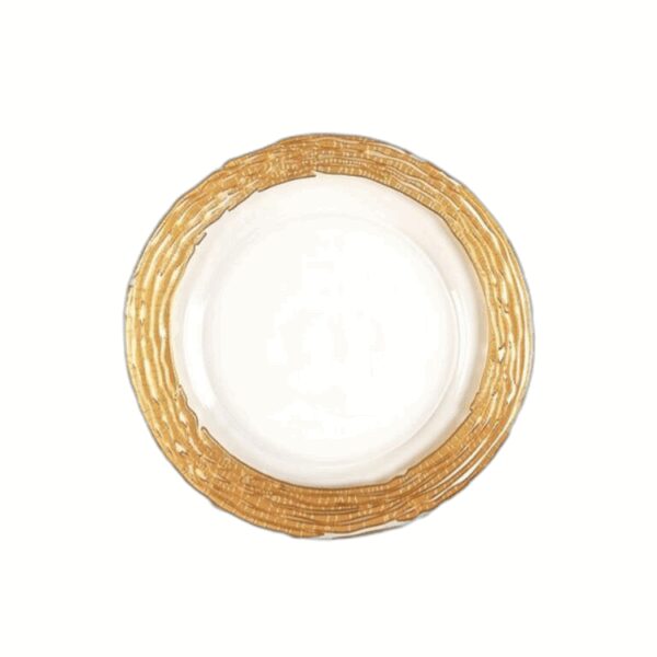 Assiette plate de présentation en verre gold 27cm REF : AL5055