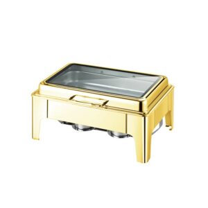 Chafing dish doré vitré Roll Top 9 L Réf: LT-523-1B
