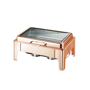 Chafing dish cuivré vitré Roll Top 9 L Réf: LT-523-1C