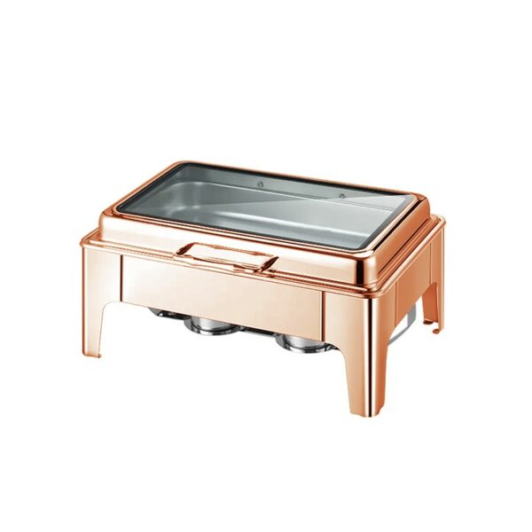 Chafing dish cuivré vitré Roll Top 9 L Réf: LT-523-1C