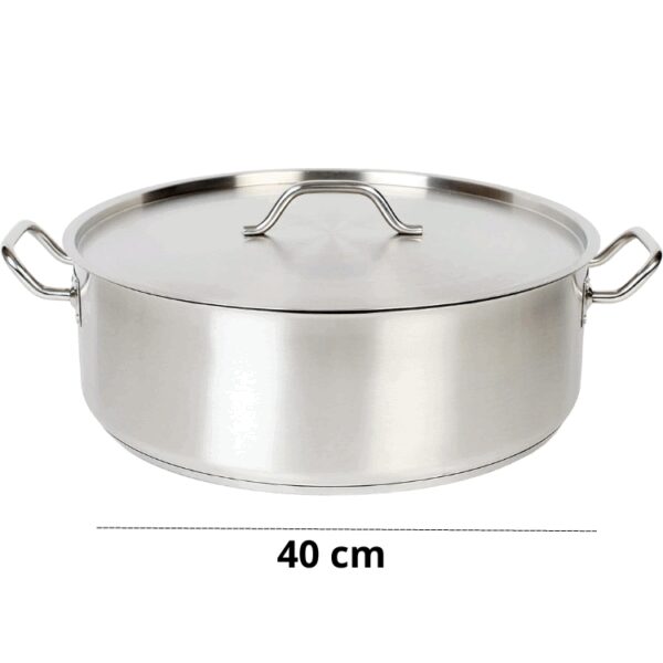 Marmite Inox avec couvercle 40x11 cm REF : 400x110