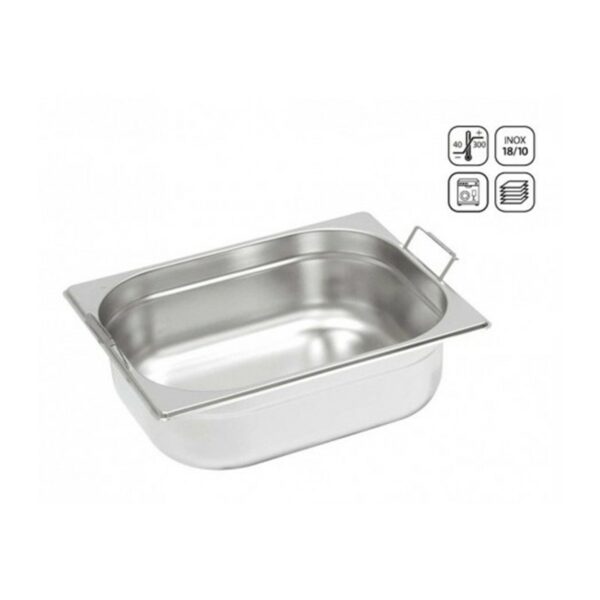 Bac Gastronorme GN1/2 Inox poignées mobiles 150 mm Réf : H12150
