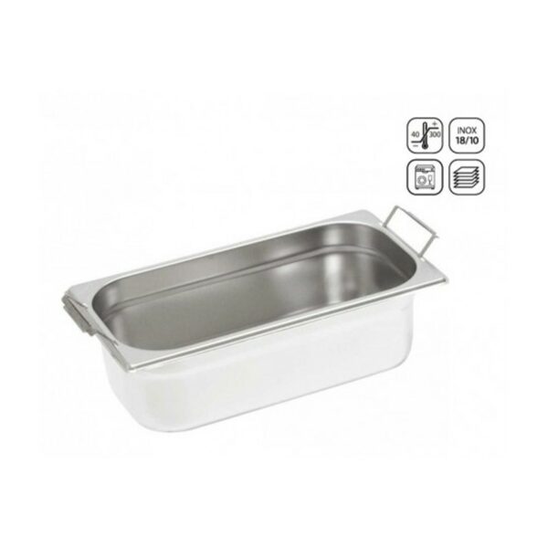 Bac Gastronorme GN1/3 Inox poignées mobiles 150 mm Réf : H13150