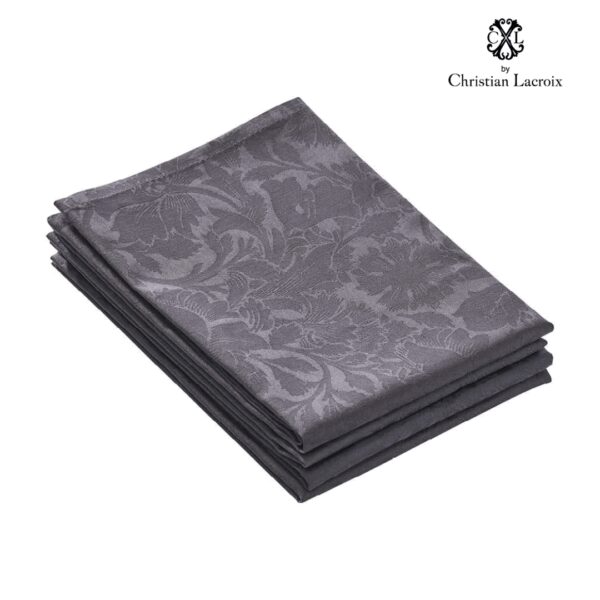 Set de 4 Serviettes CHRISTIAN LACROIX 50 x 50 cm tissu Jacquard en Satin damassé REF : 159080
