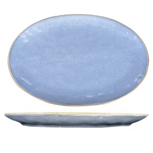 Assiette Ovale émaux réactifs 31cm REF : P0060