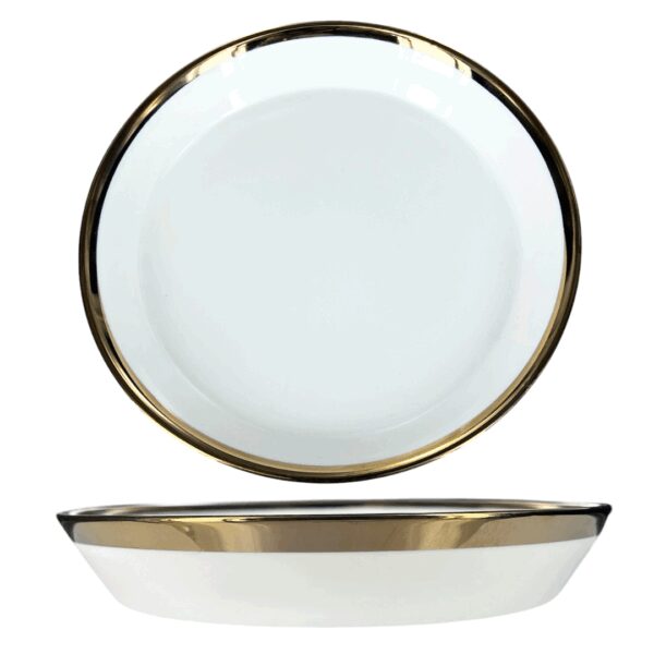 Assiette creuse filet or bord haut 20cm REF : NB317