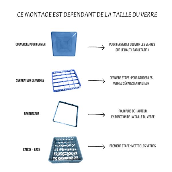 Rack 25 verres 50x50cm avec 1 séparateur inclus
