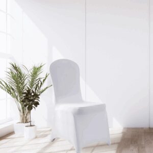 Housse de chaise en lycra blanc avec renforcements aux pieds REF : houssechaise