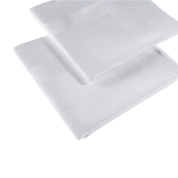 Serviette de table blanche avec bande 55 x 55 cm REF : 1456