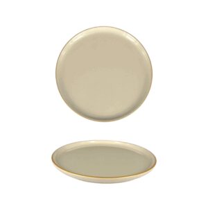 Assiette dessert beige bord haut or 22 cm REF : 31633