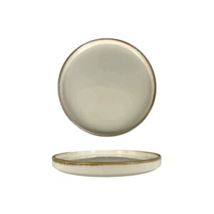 Assiette dessert beige bord haut or 22 cm REF : Q4421D
