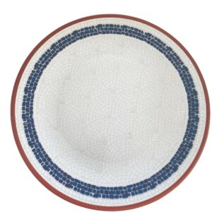 Assiette plate bleu, blanc, rouge 26,5 cm REF: 65745