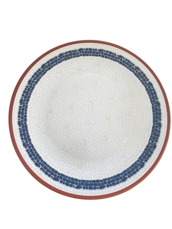 Assiette plate bleu, blanc, rouge 26,5 cm REF: 65745