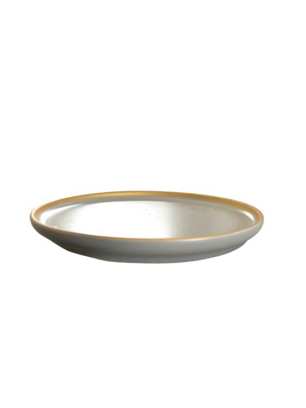 Assiette dessert bord haut dorée et beige 22 cm REF : 24447